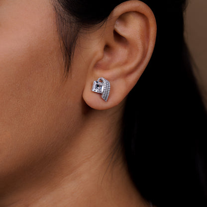 Celeste Arc Diamond Statement Stud Earrings