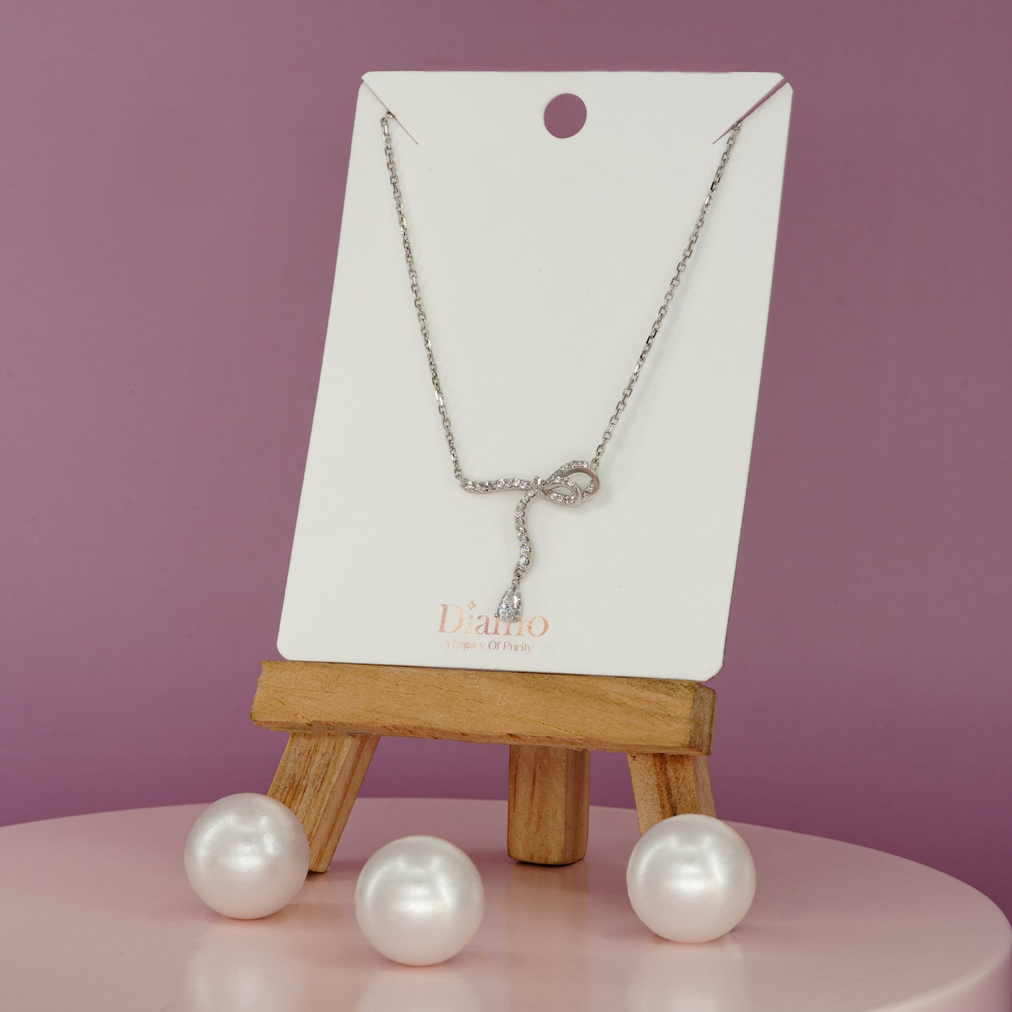 Ribbon Loop Charm Necklace
