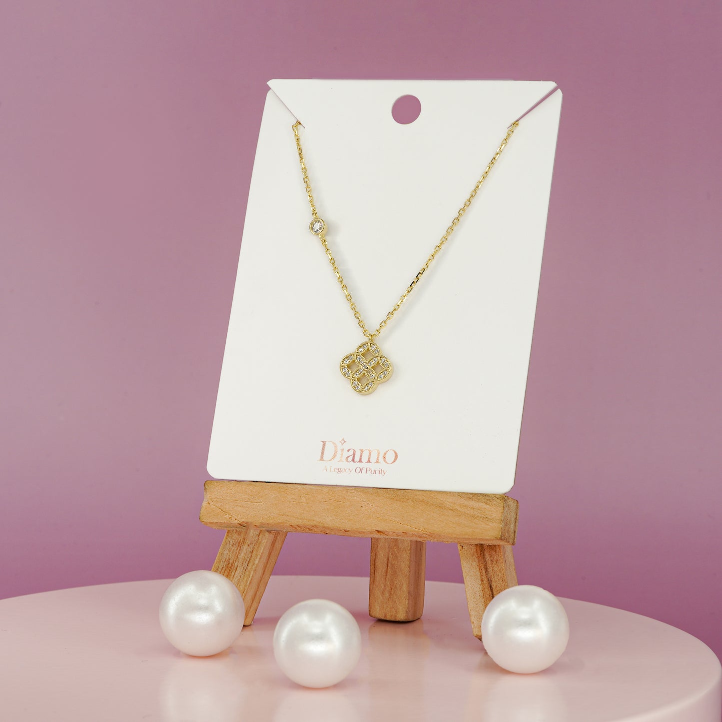 Diamond Lattice Pendant Necklace