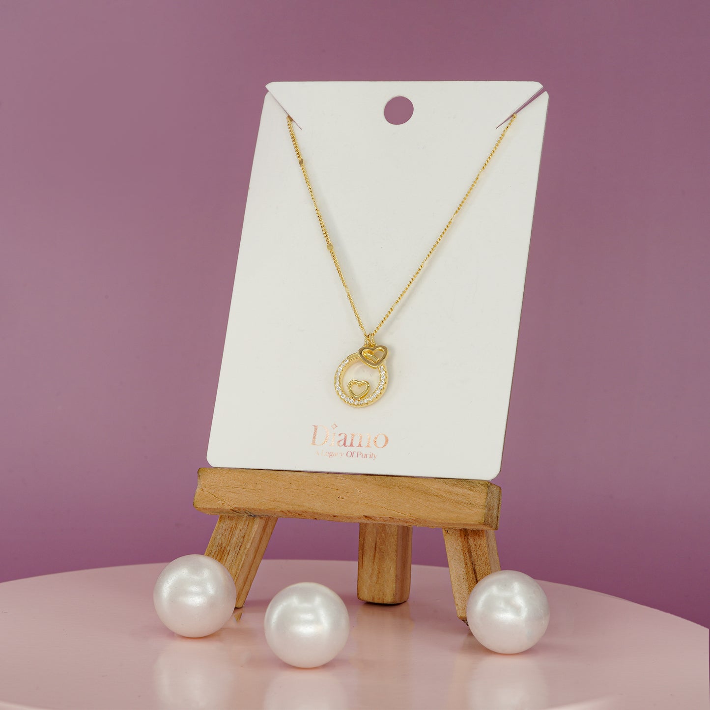 Eternal Bond Double Heart Circle Pendant