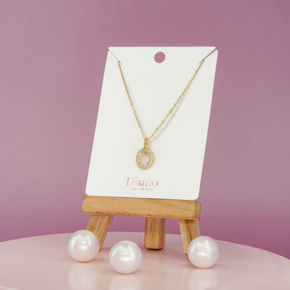 Luna Halo Oval Pendant Necklace