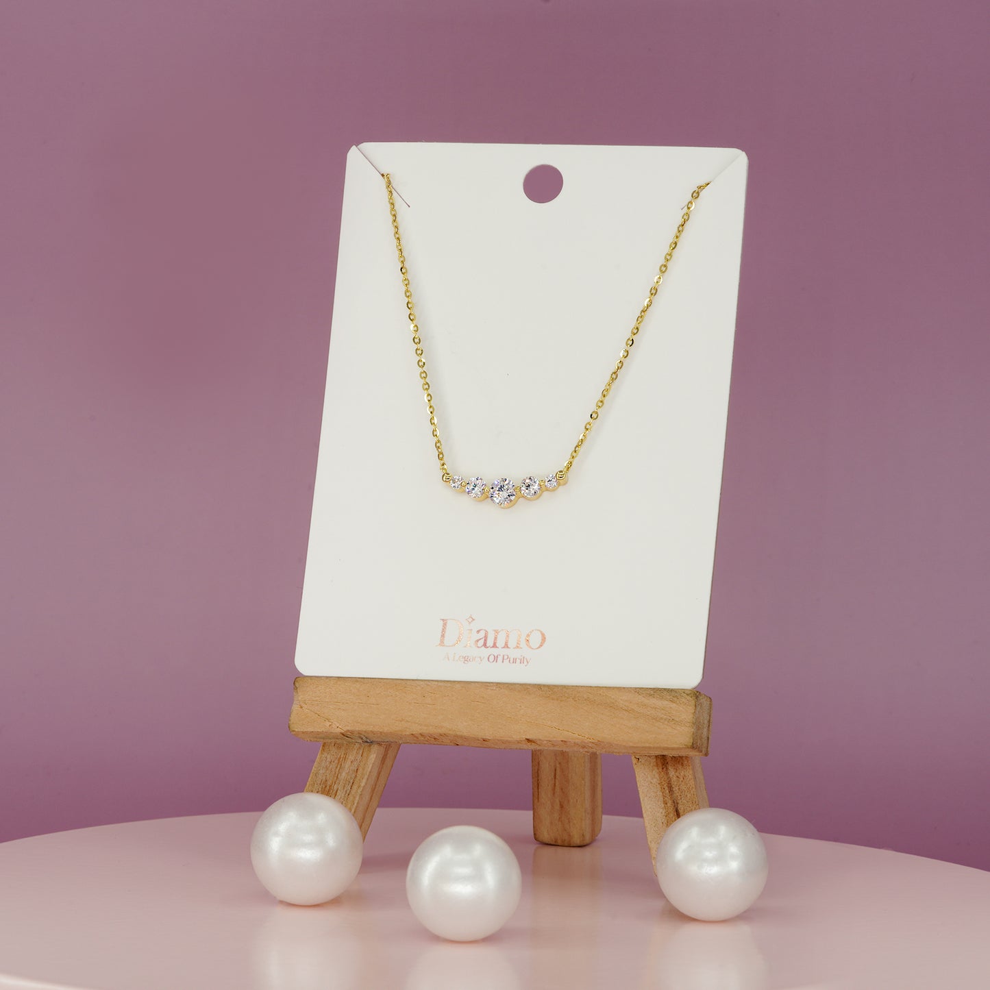 Celeste Curve Five-Stone Pendant Necklace