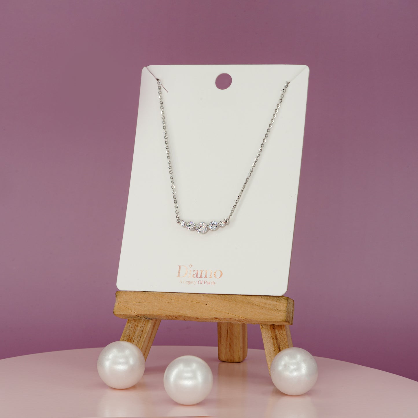 Celeste Curve Five-Stone Pendant Necklace