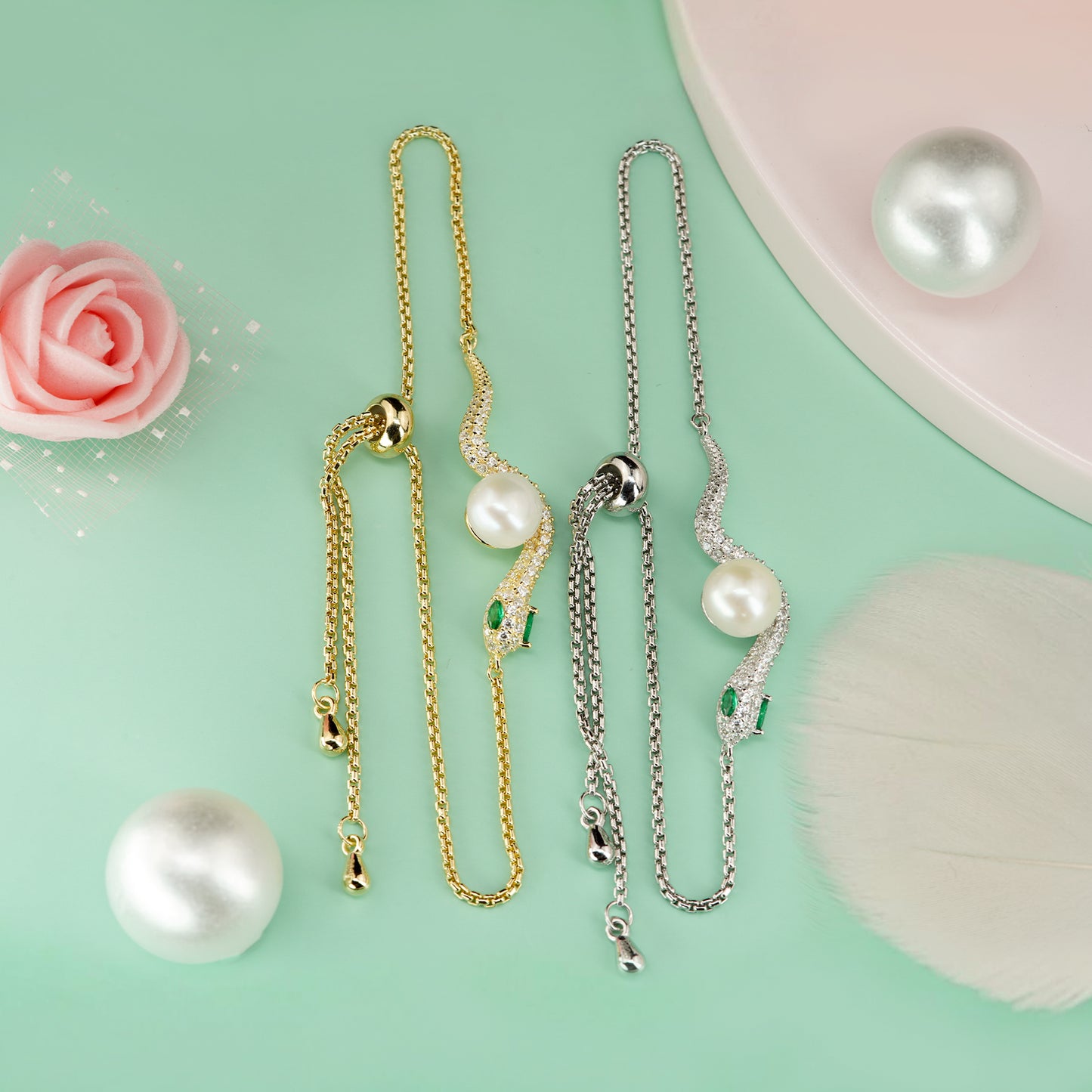 Serene Pearl Curve Bracelet
