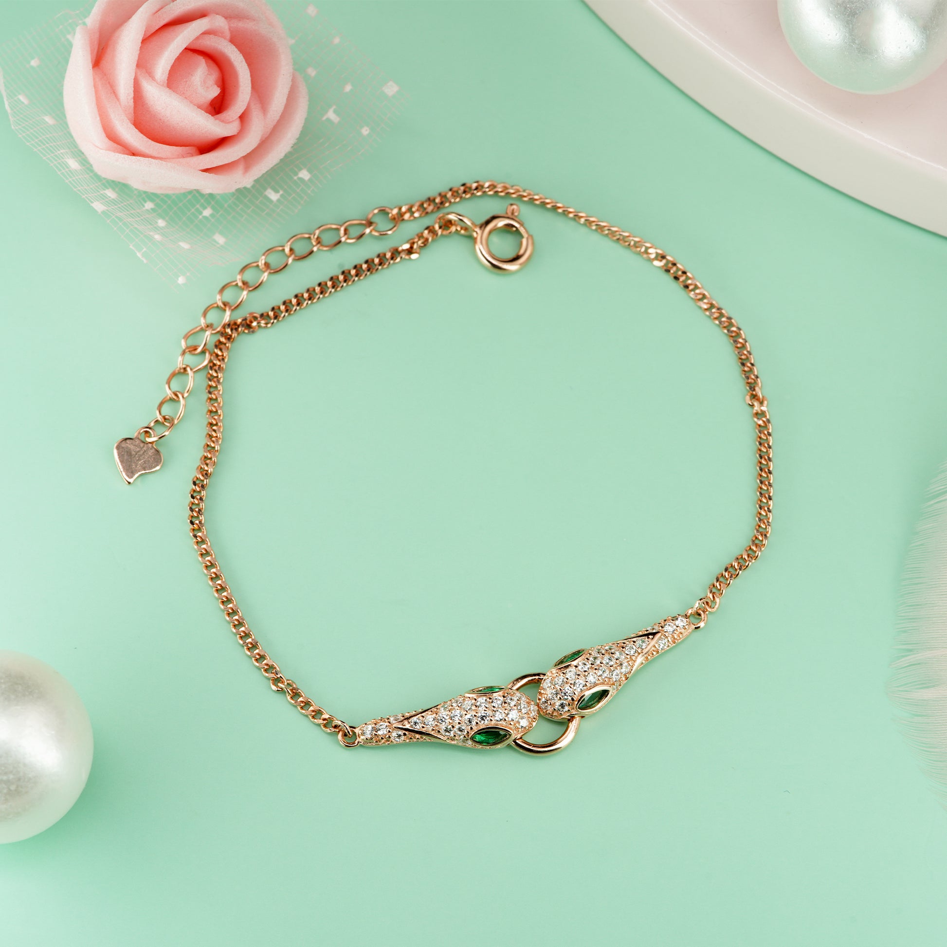 Eternal Bond Swan Bracelet Elegant Yellow Rhodium Finish
