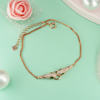 Eternal Bond Swan Bracelet Elegant Yellow Rhodium Finish
