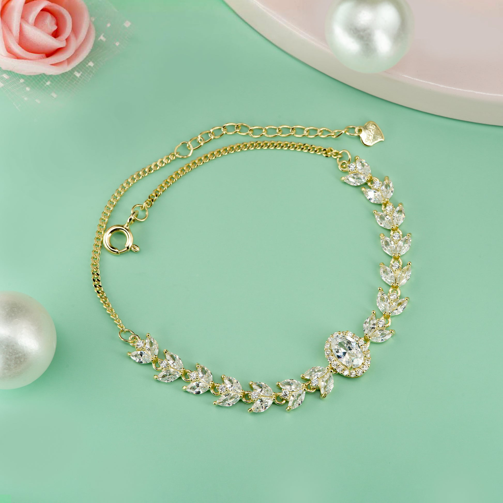 Aurora Leaf-Cut Statement Bracelet

