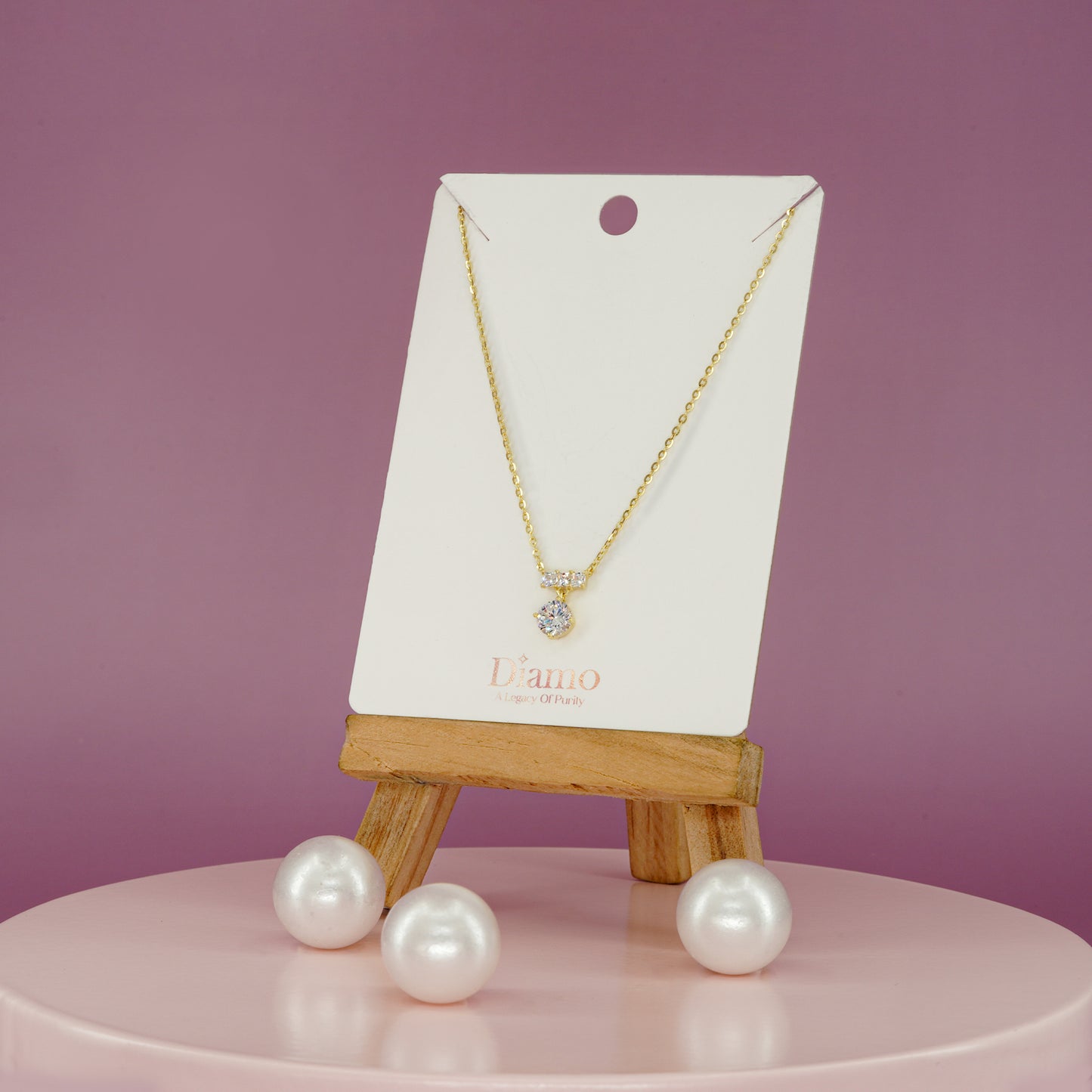 Luna Teardrop Solitaire Pendant Necklace