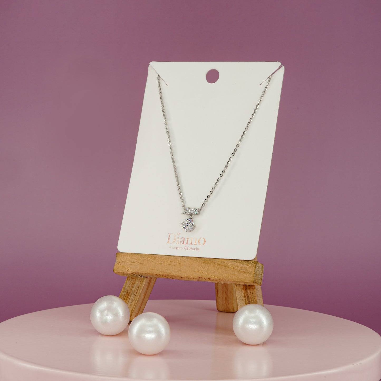 Luna Teardrop Solitaire Pendant Necklace