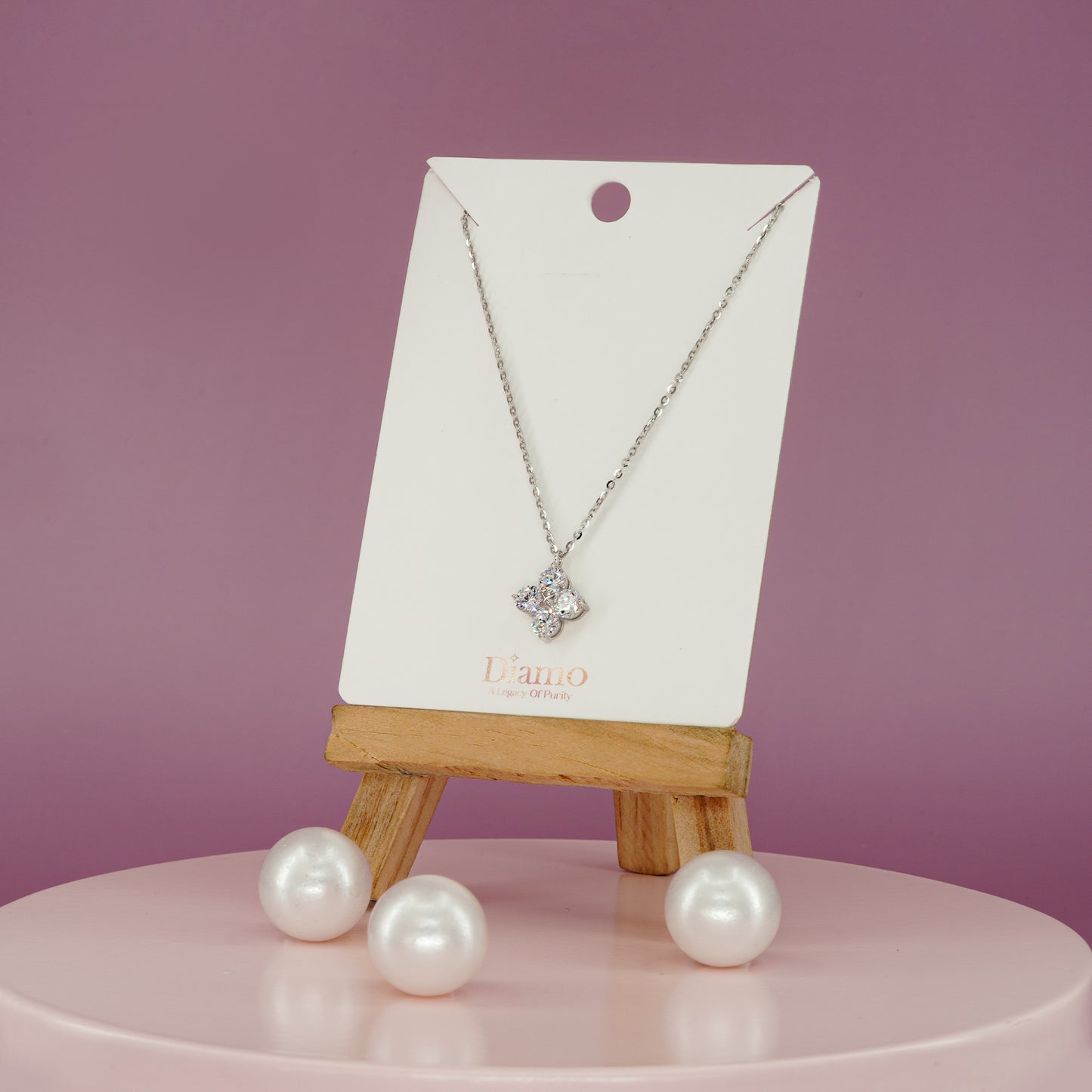 Diamond Blossom Cluster Necklace