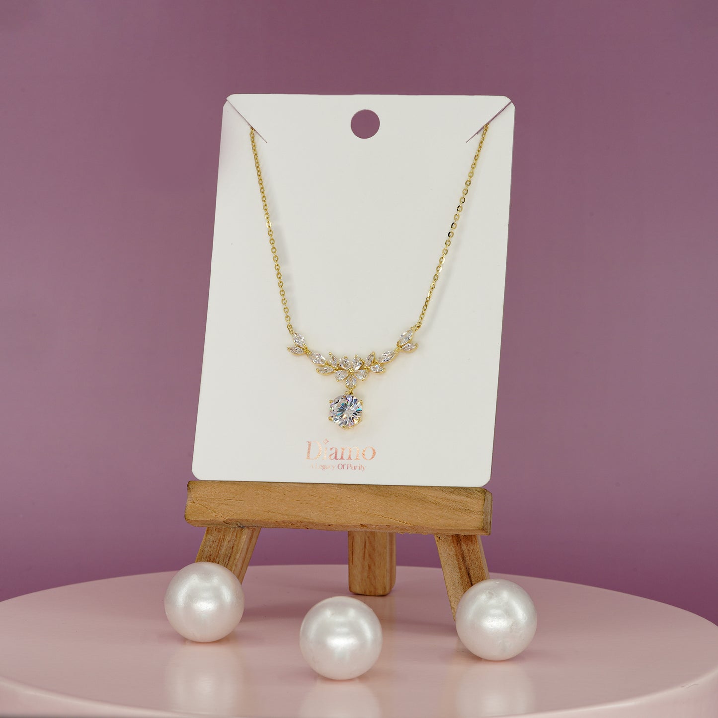 Arya yellow rhodium Floral Radiance Necklace