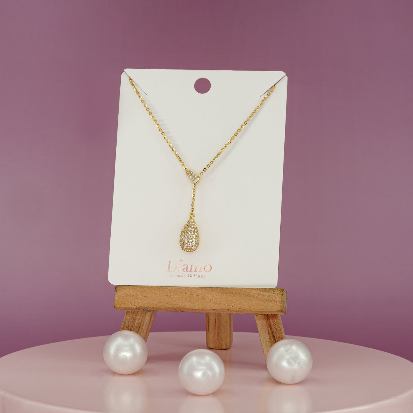 Crystal Dewdrop Lariat Necklace