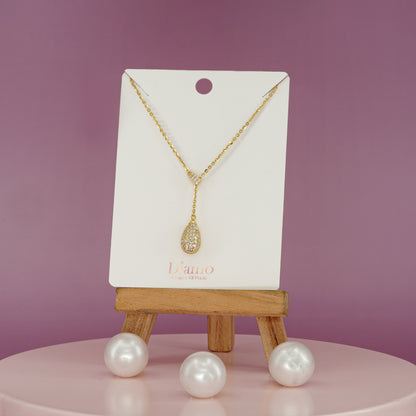Crystal Dewdrop Lariat Necklace