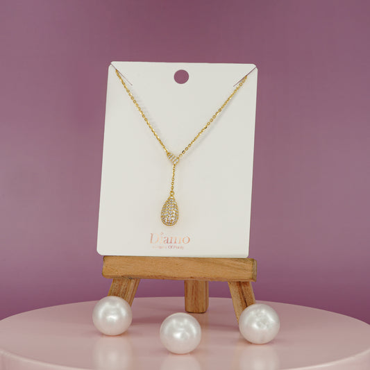 Crystal Dewdrop Lariat Necklace