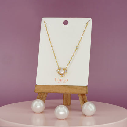 Pearl Embrace Heart Necklace