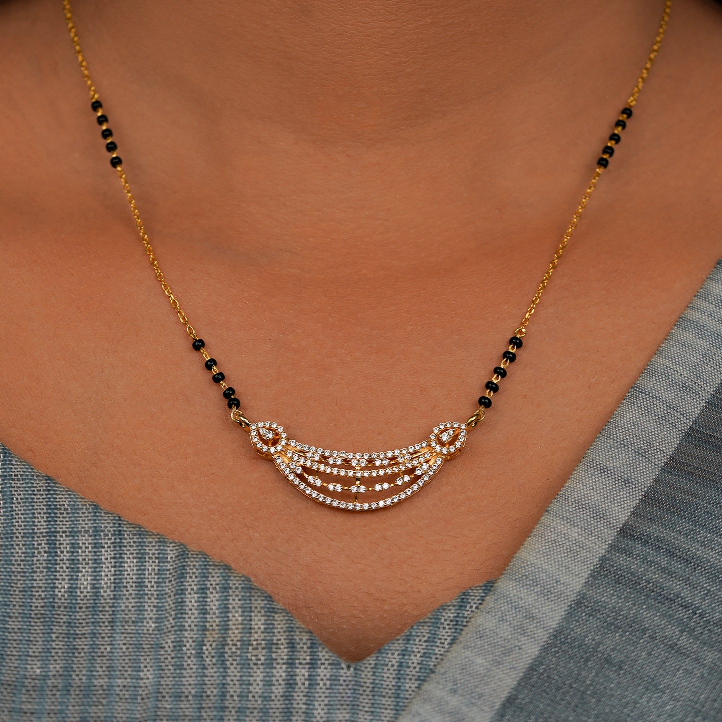 Saumyaa Diamond Arc Mangalsutra Necklace