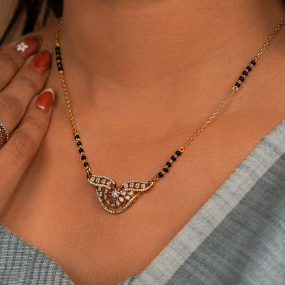 Aarika Butterfly Mangalsutra Necklace