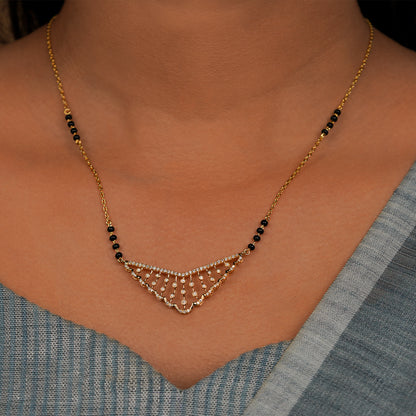 Viraaya Diamond Cascade Mangalsutra Necklace
