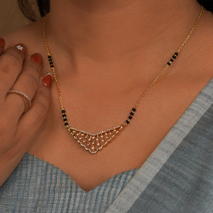 Viraaya Diamond Cascade Mangalsutra Necklace