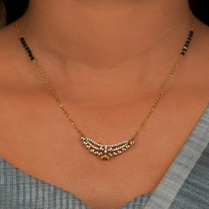 Triveni Sparkle Curve Mangalsutra Necklace