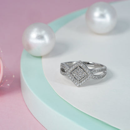 Pave Diamond Halo Ring