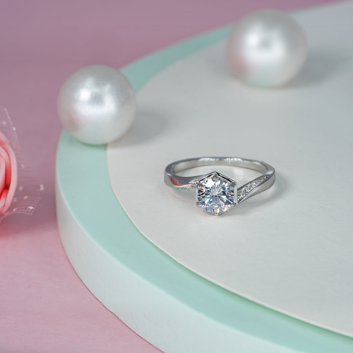 Hexa Solitaire Ring