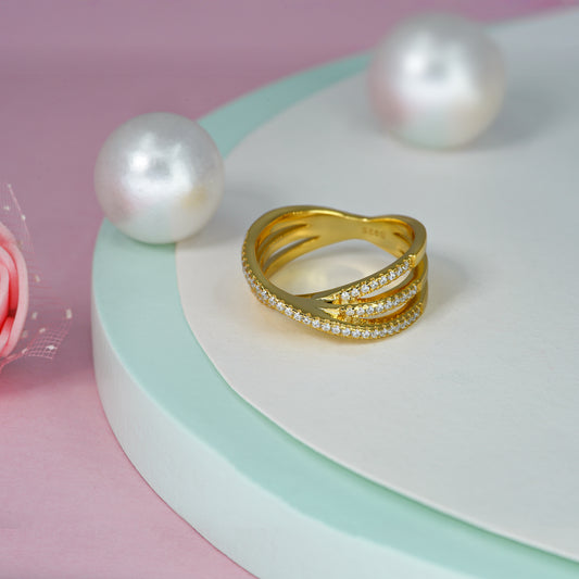 Golden Cascade Ring