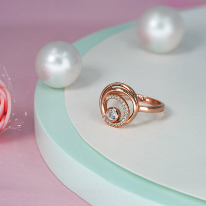 Aurora Rose Spiral Ring