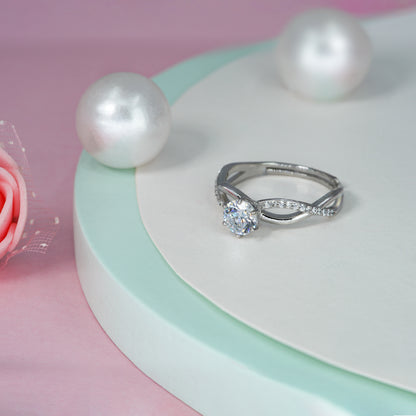 Twilight Twist Solitaire Ring