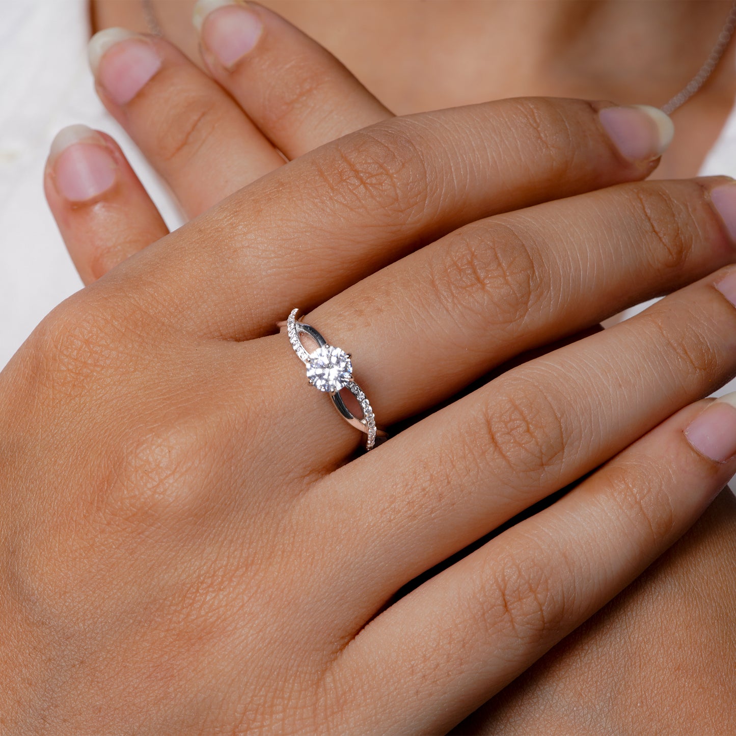 Twilight Twist Solitaire Ring