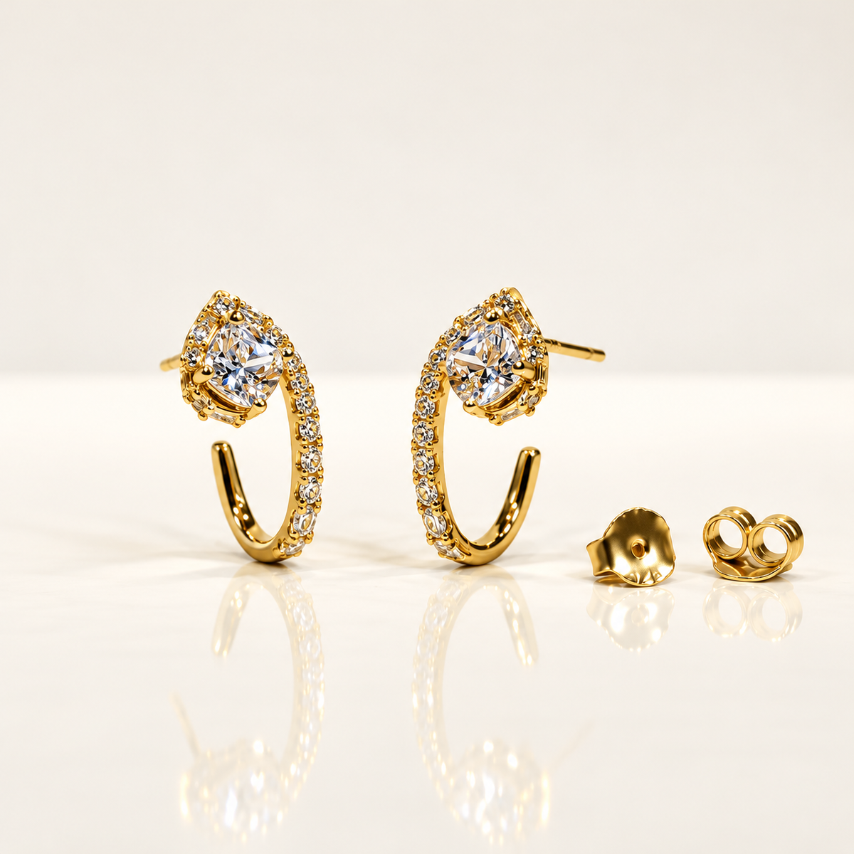 Celina Cushion Sparkle Hoops