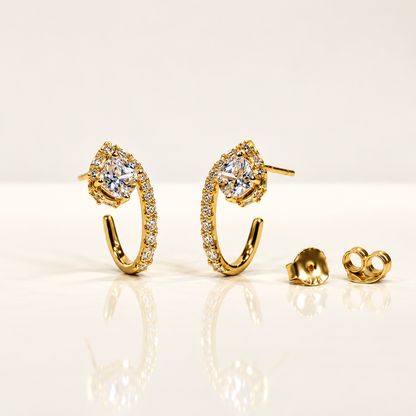 Celina Cushion Sparkle Hoops