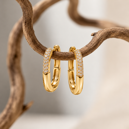Sienna Half Sparkle Hoops