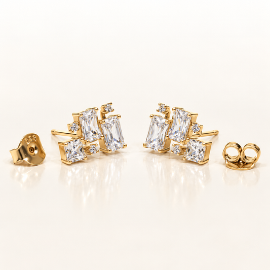 Aria Geometric Sparkle Studs
