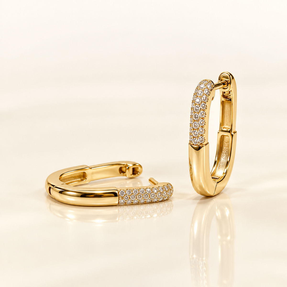 Sienna Half Sparkle Hoops