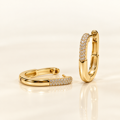 Sienna Half Sparkle Hoops