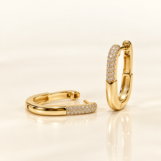 Sienna Half Sparkle Hoops