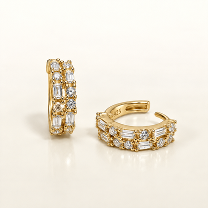 Celeste Baguette Sparkle Hoops