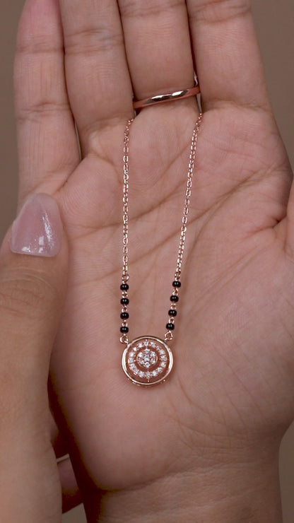 Round Charm 925 Silver Mangalsutra