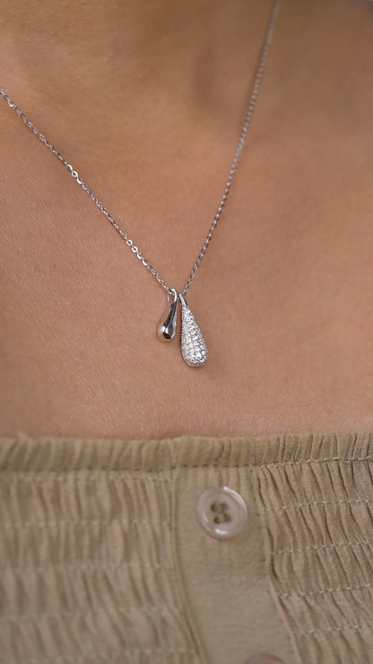 Twin Teardrop Elegance Necklace