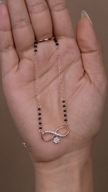 Infinity Floral Mangalsutra Pendant in 925 Silver