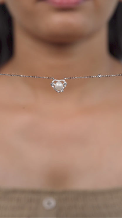 Pearl Embrace Heart Necklace