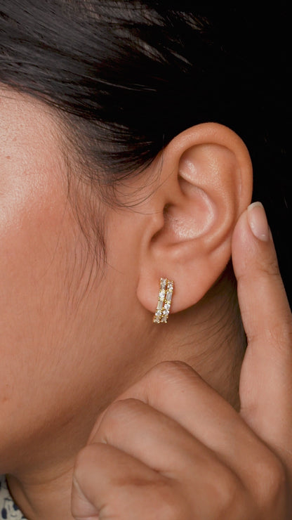 Celeste Baguette Sparkle Hoops