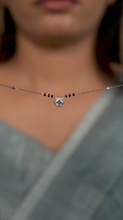Aarini Halo Drop Mangalsutra Necklace