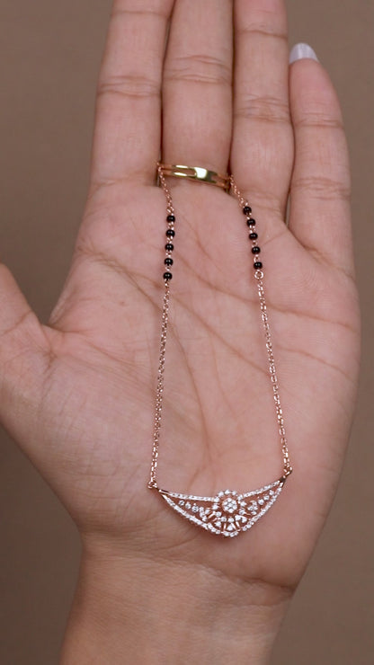 Floral Elegance 925 Silver Mangalsutra