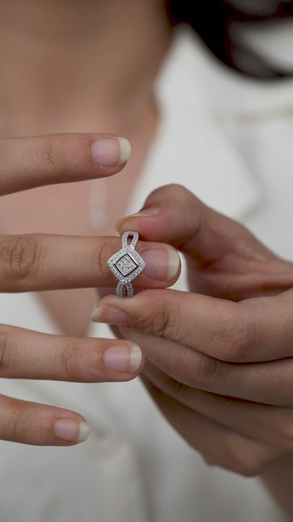 Pave Diamond Halo Ring