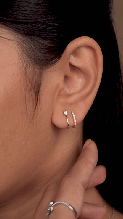 Aurora Sparkle Gold Hug Hoop Earrings