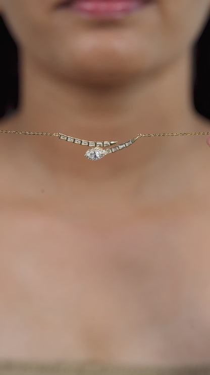 Radiant Curve Diamond Necklace