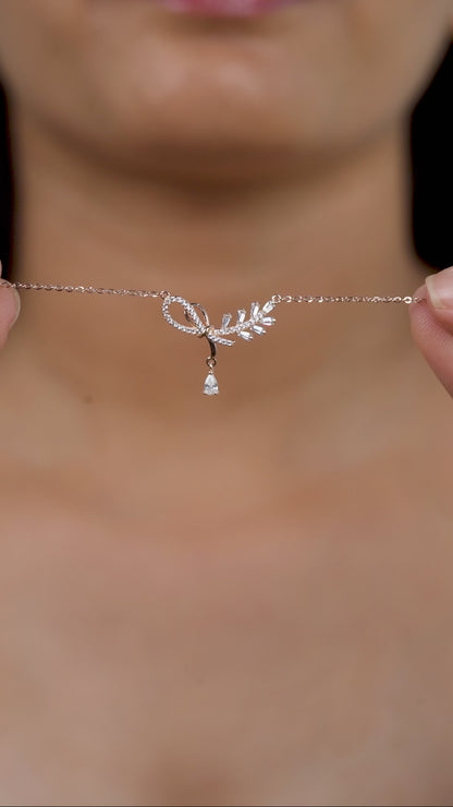 Crystal Bow Necklace & Earrings Set
