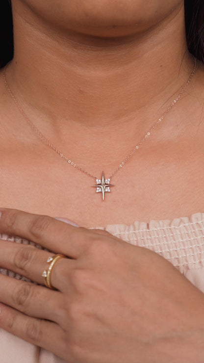 Celestia North Star Diamond Pendant Necklace